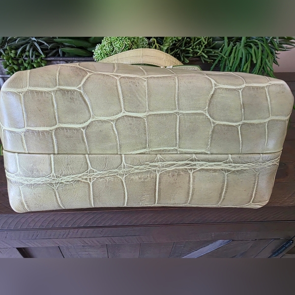 Dooney And Bourke Croc Embossed Leather Hobo Bag In Pistachio - Picture 14 of 14